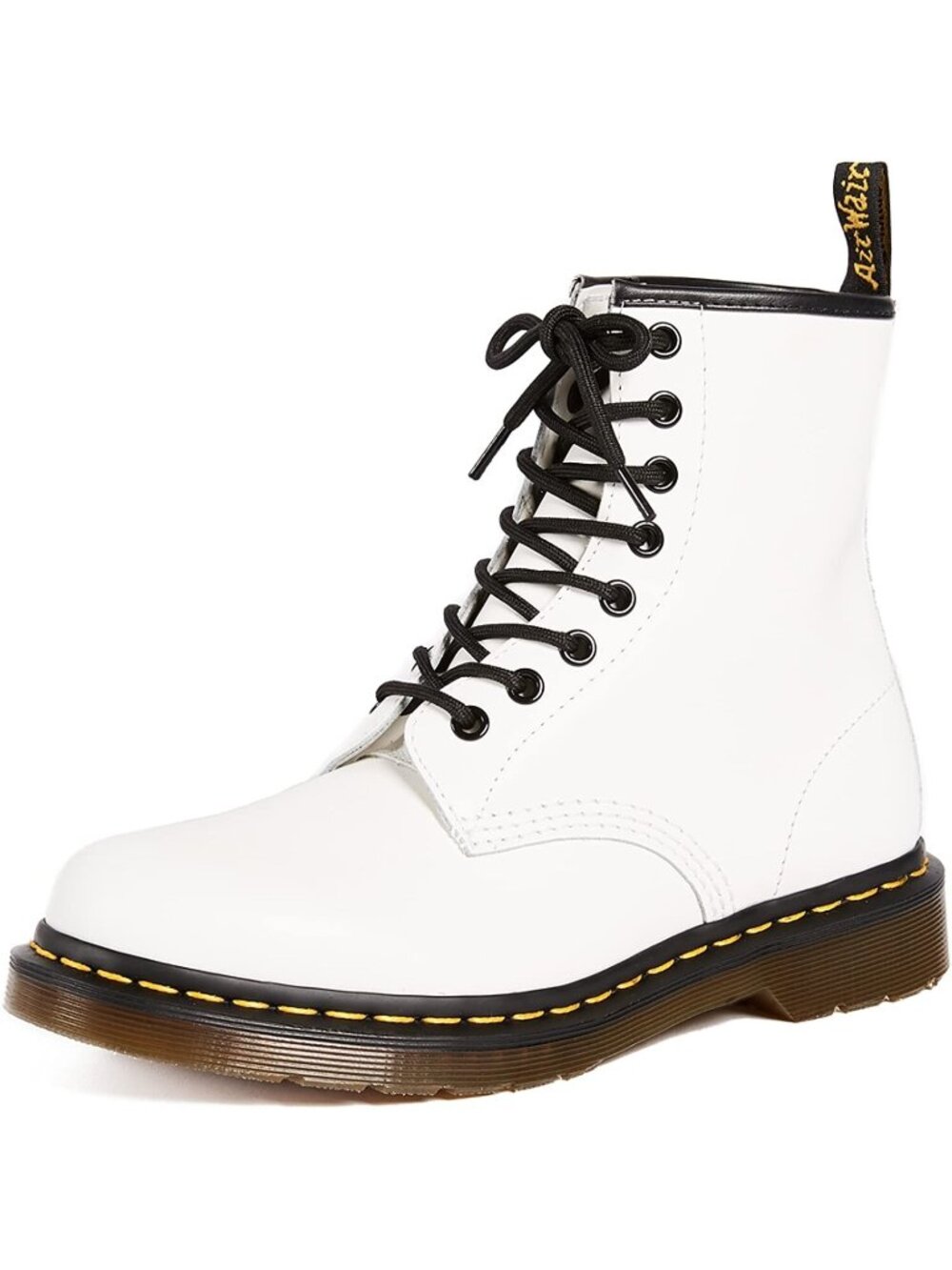 Dr. Martens Womens 1460 White Smooth Leather Lace-Up Boots Size 5